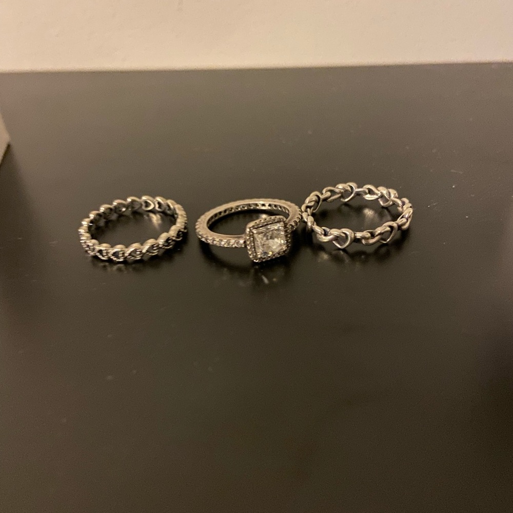 3 Perfect Condition Pandora Rings Size 5